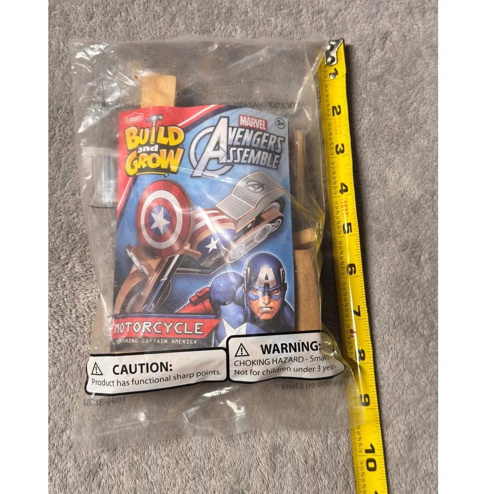Lowe's Build & Grow Marvel Avengers Assemble Captain America Motorcycle Kit NEW